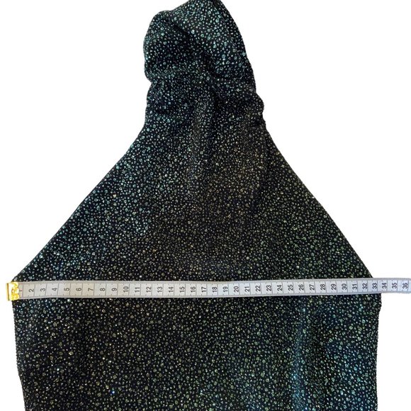 Classic Elegant Sleeveless Green Glitter Dress Size S - Picture 4 of 7